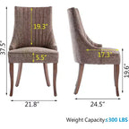 Set di 2 sedie minimaliste plissetate, rivestimento morbido, gambe in legno massello, per uso domestico