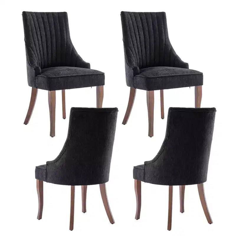 Set di 2 sedie minimaliste plissetate, rivestimento morbido, gambe in legno massello, per uso domestico