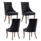 Set di 2 sedie minimaliste plissetate, rivestimento morbido, gambe in legno massello, per uso domestico