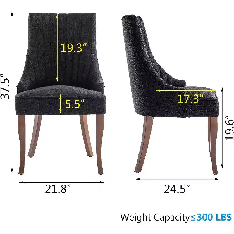 Set di 2 sedie minimaliste plissetate, rivestimento morbido, gambe in legno massello, per uso domestico