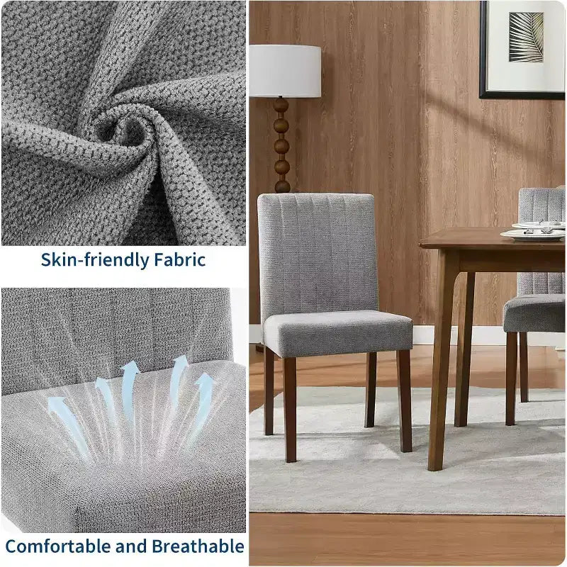 Sedie da pranzo moderne, set da 2, con seduta imbottita e robuste gambe in legno, per sala da pranzo, ristorante e cucina
