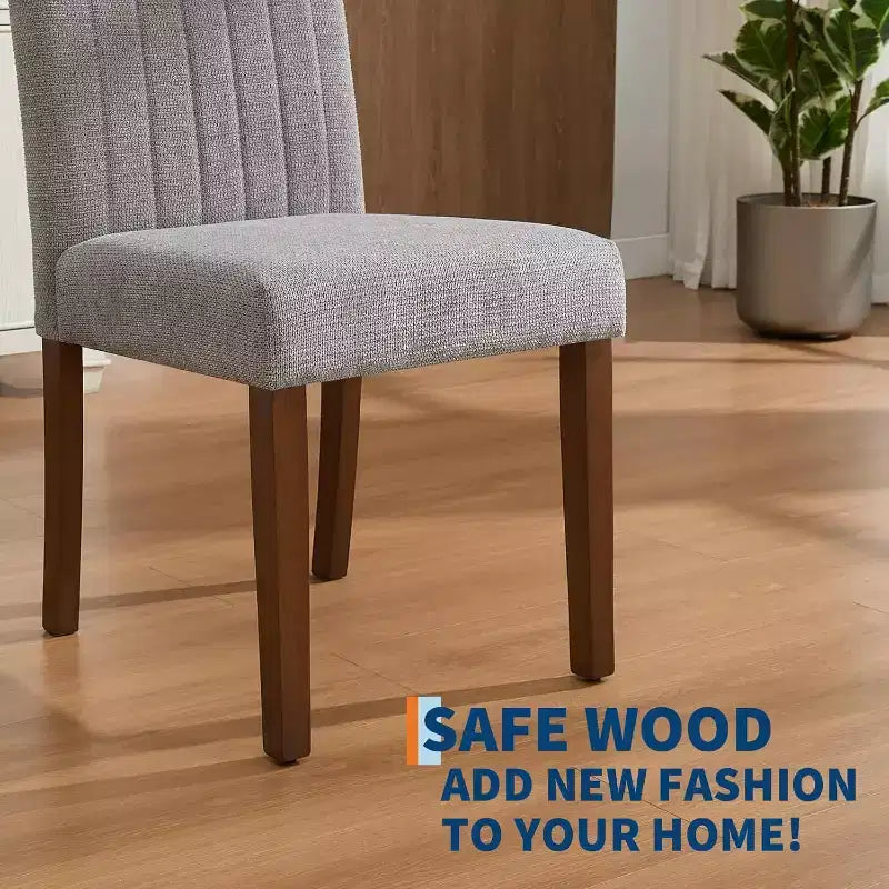 Sedie da pranzo moderne, set da 2, con seduta imbottita e robuste gambe in legno, per sala da pranzo, ristorante e cucina