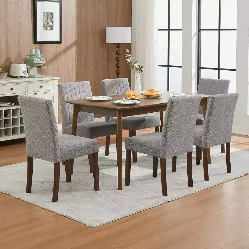 Sedie da pranzo moderne, set da 2, con seduta imbottita e robuste gambe in legno, per sala da pranzo, ristorante e cucina