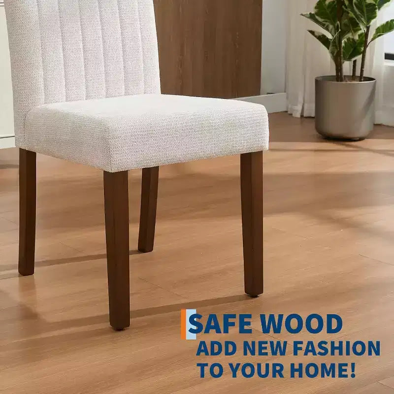 Sedie da pranzo moderne, set da 2, con seduta imbottita e robuste gambe in legno, per sala da pranzo, ristorante e cucina