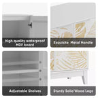 Buffet intagliato con ante accentate da 31,5"W, mobile contenitore decorativo con ripiani regolabili