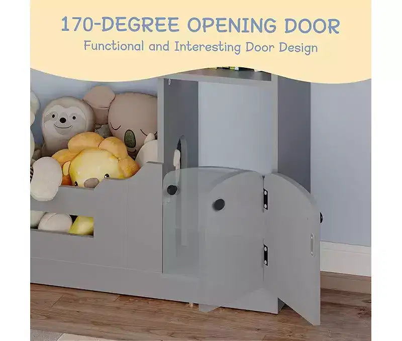Libreria per bambini, organizer portaoggetti per giocattoli, libreria in legno per bambini con luce con sensore di movimento, libreria a forma di casa delle bambole per cameretta dei bambini