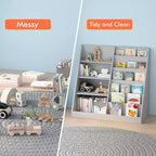 Libreria Moderna per Bambini, Scaffale Multifunzionale in Legno con Ripiani Espositivi, Scaffali Espositivi per Camera da Letto, Soggiorno, Sala Giochi