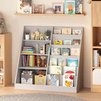 Libreria Moderna per Bambini, Scaffale Multifunzionale in Legno con Ripiani Espositivi, Scaffali Espositivi per Camera da Letto, Soggiorno, Sala Giochi