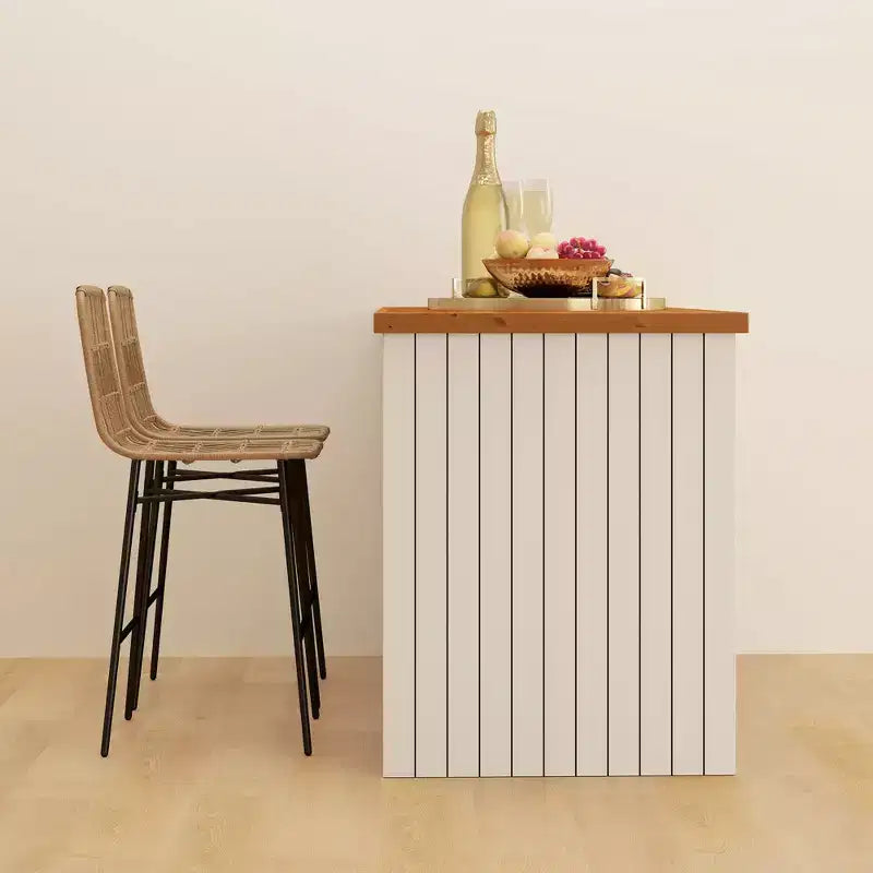 Sgabelli da Bar in Rattan, Set da 2, Sgabelli da 66 cm con Schienale, Sedie da Bar per Isola della Cucina