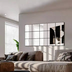 Specchio da parete con cornice in metallo nero, 71 x 140 cm, per camera da letto, soggiorno, ingresso, decorativo, a forma di finestra, da parete