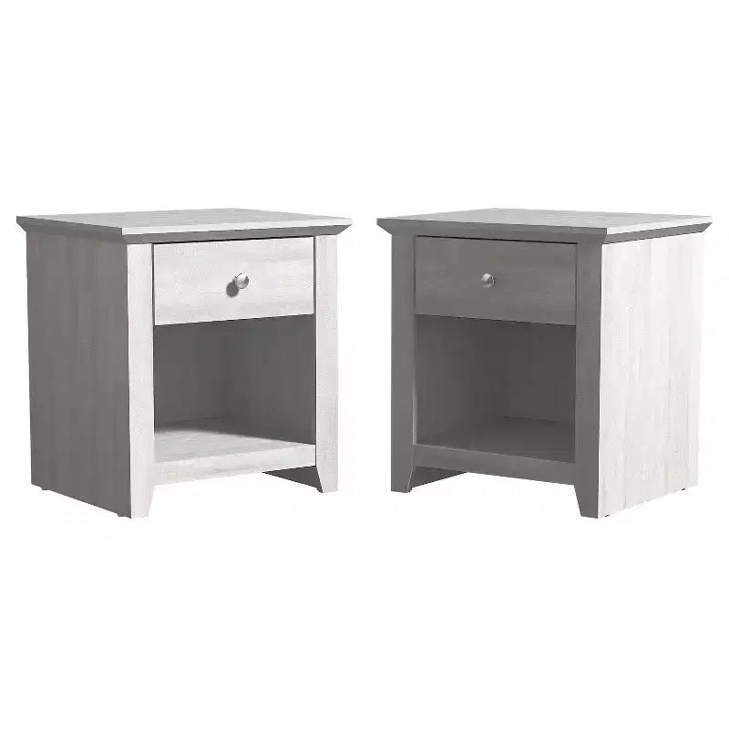 Comodini Moderni con 1 Cassetto e Vano a Giorno, Set da 2, 49 L x 43 P x 53 A cm