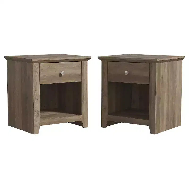 Comodini Moderni con 1 Cassetto e Vano a Giorno, Set da 2, 49 L x 43 P x 53 A cm