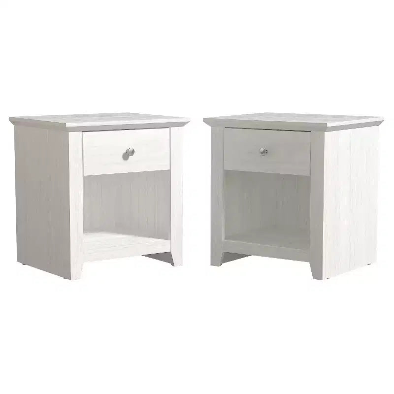 Comodini Moderni con 1 Cassetto e Vano a Giorno, Set da 2, 49 L x 43 P x 53 A cm