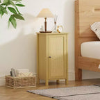 Comodino Modern Farmhouse, Comodino Boho da 40 cm con Cassetto, Tavolino Contenitore in Legno con Gambe Robuste per Camera da Letto, Soggiorno