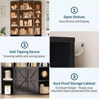 Libreria in Legno a 6 Ripiani Alta 190,5 cm con Armadietto e Ante, Ampia Scaffalatura Contenitore e Espositiva Grigia per Camera da Letto, Soggiorno, Ufficio