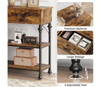 Tavolino Console Piccolo da Ingresso con 3 Cassetti, Tavolino Stretto da Divano con Ripiani Portaoggetti per Salotto, Corridoio, Camera da Letto