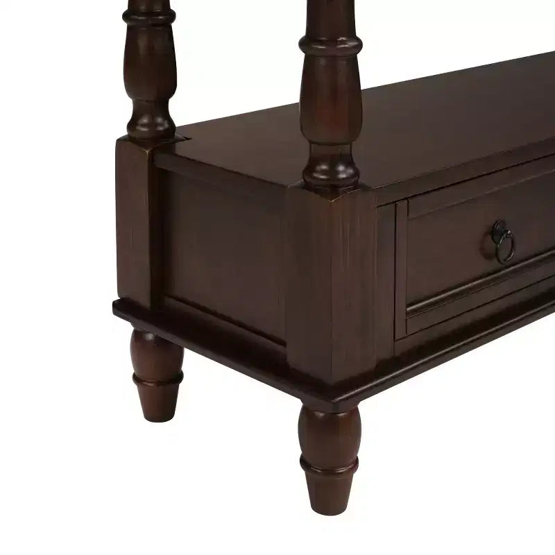 Consolle stretta in legno massello da 54 pollici con ripiano, tavolo da divano moderno a 2 ripiani, tavolo da ingresso per soggiorno, corridoio o atrio