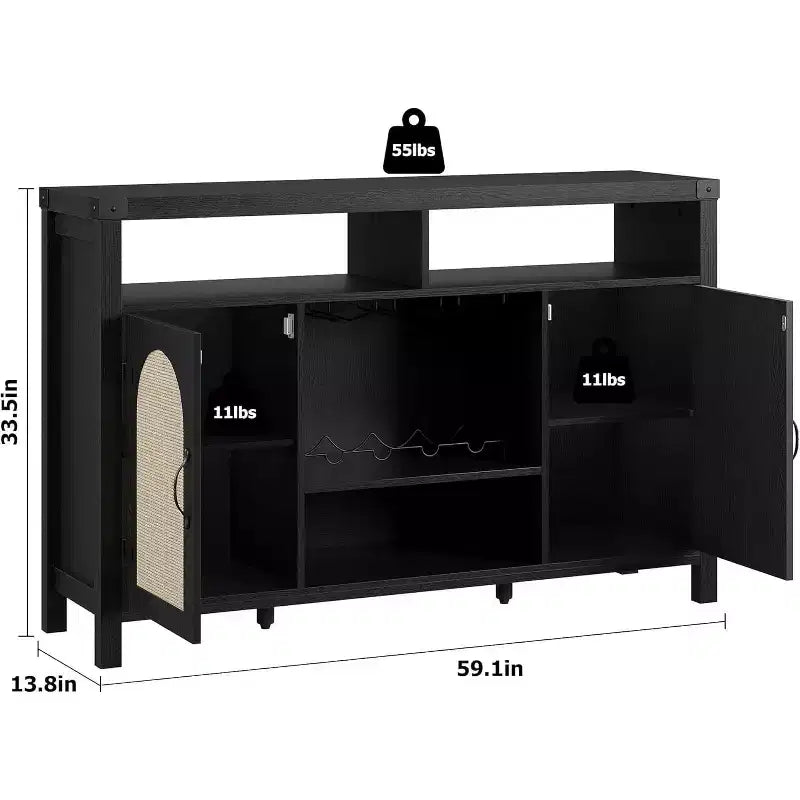 Mobile TV in stile moderno rustico per televisori da 75 pollici, mobile TV in legno con credenza, tavolo consolle porta TV per soggiorno