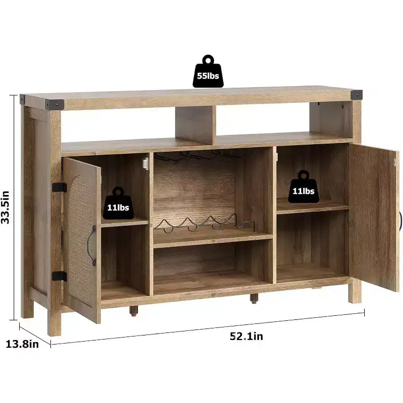 Mobile TV in stile moderno rustico per televisori da 75 pollici, mobile TV in legno con credenza, tavolo consolle porta TV per soggiorno