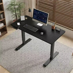 Scrivania elettrica regolabile in altezza per casa e ufficio, tavolo per computer, tavolo moderno di lusso, scrivania elevabile da 55", nera