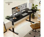 Scrivania elettrica regolabile in altezza per casa e ufficio, tavolo per computer, tavolo moderno di lusso, scrivania elevabile da 55", nera