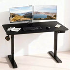 Scrivania elettrica regolabile in altezza per casa e ufficio, tavolo per computer, tavolo moderno di lusso, scrivania elevabile da 55", nera