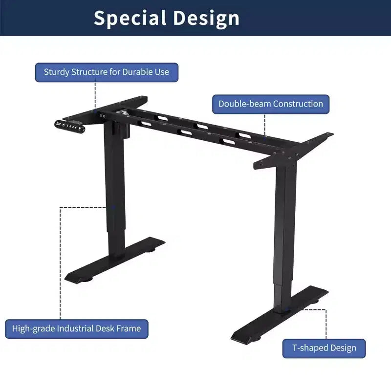 Scrivania elettrica regolabile in altezza per casa e ufficio, tavolo per computer, tavolo moderno di lusso, scrivania elevabile da 55", nera