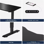 Scrivania elettrica regolabile in altezza per casa e ufficio, tavolo per computer, tavolo moderno di lusso, scrivania elevabile da 55", nera