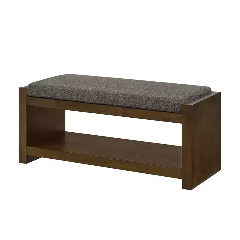 Panca Accent con scarpiera a ripiano inferiore, panca imbottita, panca moderna e compatta da fondo letto con contenitore