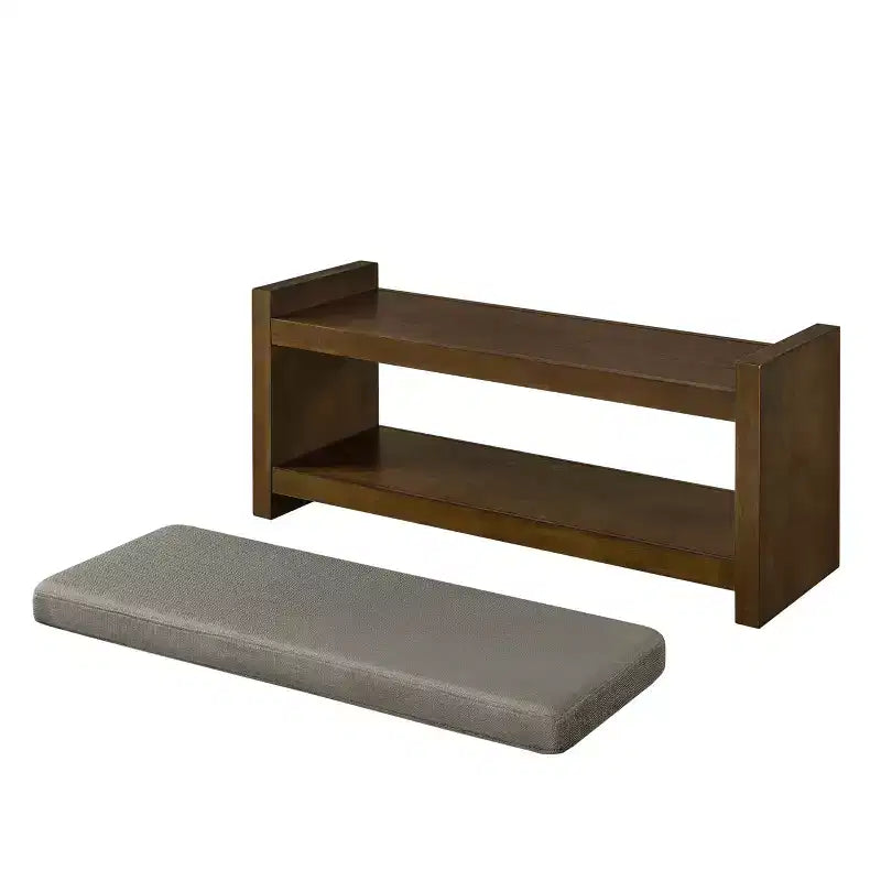 Panca Accent con scarpiera a ripiano inferiore, panca imbottita, panca moderna e compatta da fondo letto con contenitore