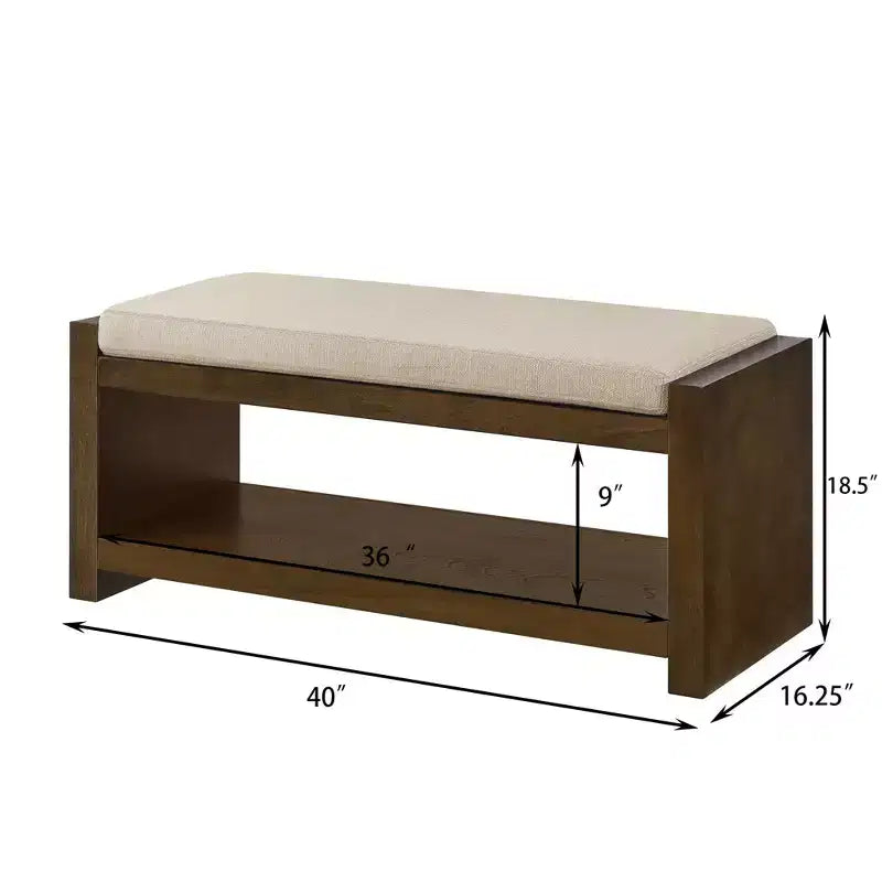 Panca Accent con scarpiera a ripiano inferiore, panca imbottita, panca moderna e compatta da fondo letto con contenitore