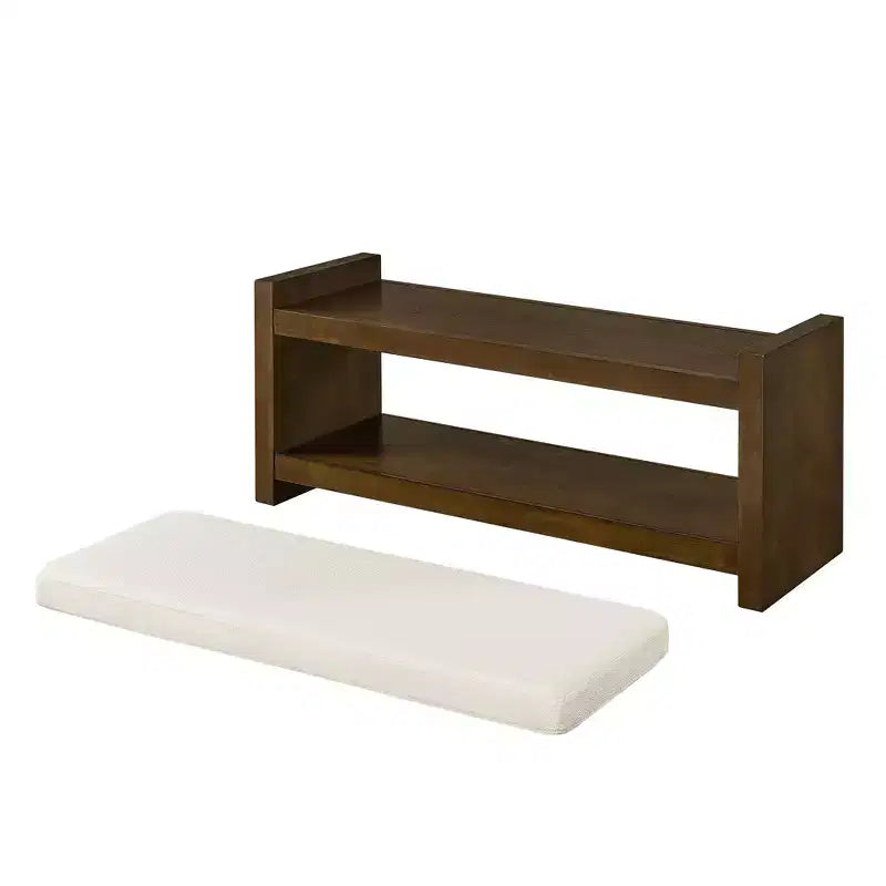Panca Accent con scarpiera a ripiano inferiore, panca imbottita, panca moderna e compatta da fondo letto con contenitore