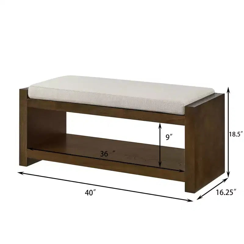 Panca Accent con scarpiera a ripiano inferiore, panca imbottita, panca moderna e compatta da fondo letto con contenitore