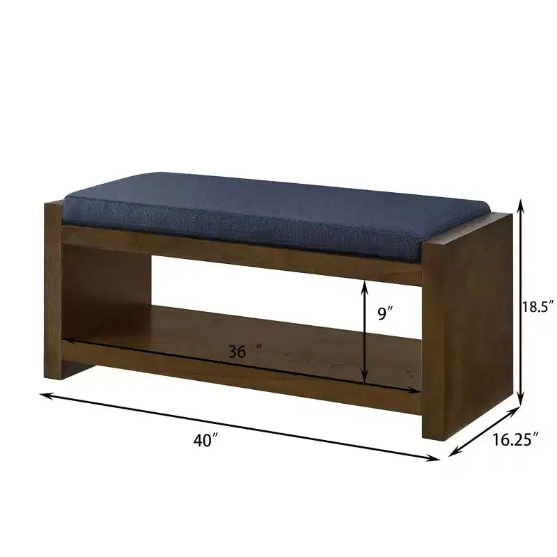 Panca Accent con scarpiera a ripiano inferiore, panca imbottita, panca moderna e compatta da fondo letto con contenitore