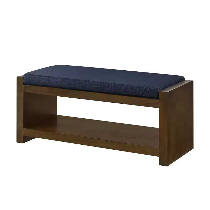 Panca Accent con scarpiera a ripiano inferiore, panca imbottita, panca moderna e compatta da fondo letto con contenitore