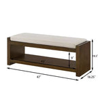 Panca Accent con scarpiera a ripiano inferiore, panca imbottita, panca moderna e compatta da fondo letto con contenitore