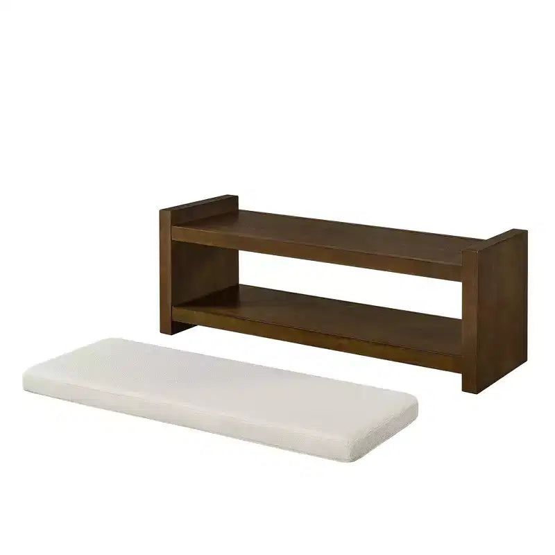 Panca Accent con scarpiera a ripiano inferiore, panca imbottita, panca moderna e compatta da fondo letto con contenitore