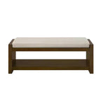 Panca Accent con scarpiera a ripiano inferiore, panca imbottita, panca moderna e compatta da fondo letto con contenitore