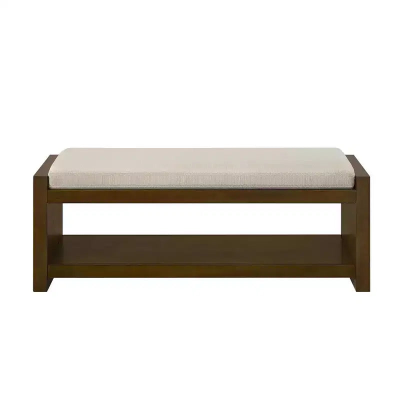 Panca Accent con scarpiera a ripiano inferiore, panca imbottita, panca moderna e compatta da fondo letto con contenitore