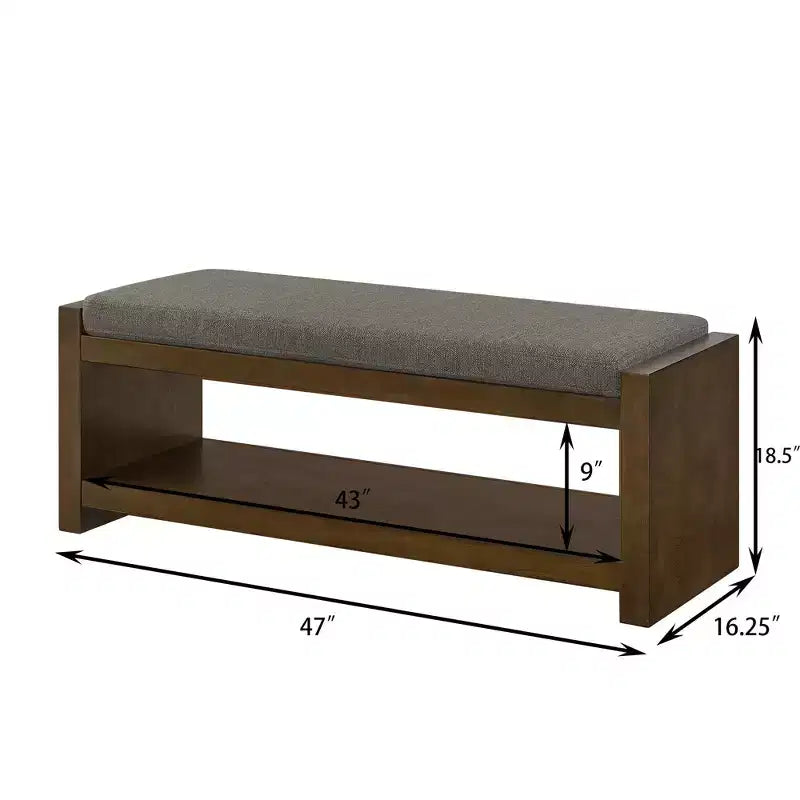 Panca Accent con scarpiera a ripiano inferiore, panca imbottita, panca moderna e compatta da fondo letto con contenitore