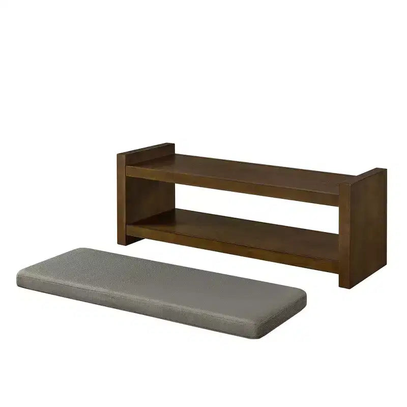Panca Accent con scarpiera a ripiano inferiore, panca imbottita, panca moderna e compatta da fondo letto con contenitore