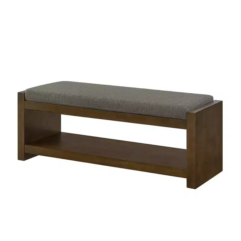 Panca Accent con scarpiera a ripiano inferiore, panca imbottita, panca moderna e compatta da fondo letto con contenitore