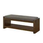 Panca Accent con scarpiera a ripiano inferiore, panca imbottita, panca moderna e compatta da fondo letto con contenitore