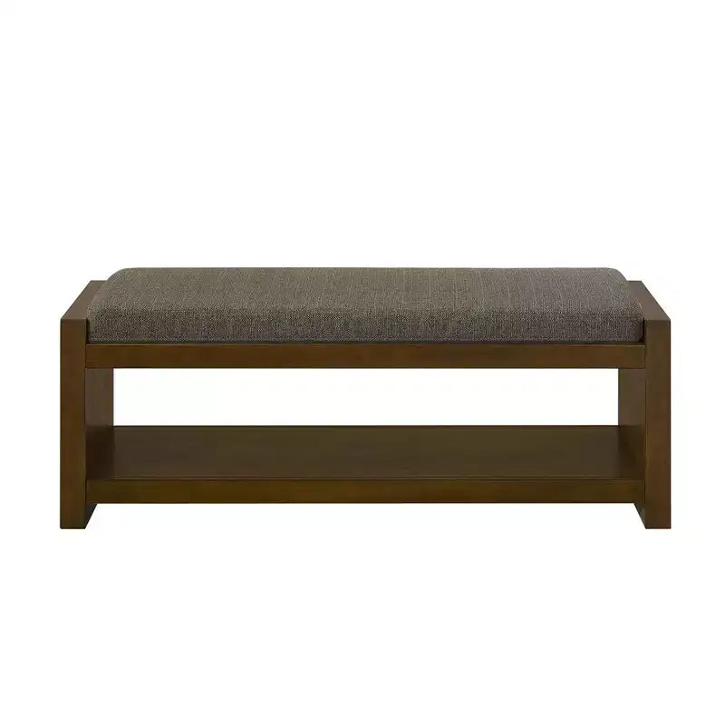 Panca Accent con scarpiera a ripiano inferiore, panca imbottita, panca moderna e compatta da fondo letto con contenitore