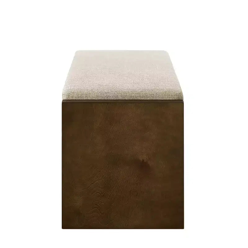 Panca Accent con scarpiera a ripiano inferiore, panca imbottita, panca moderna e compatta da fondo letto con contenitore