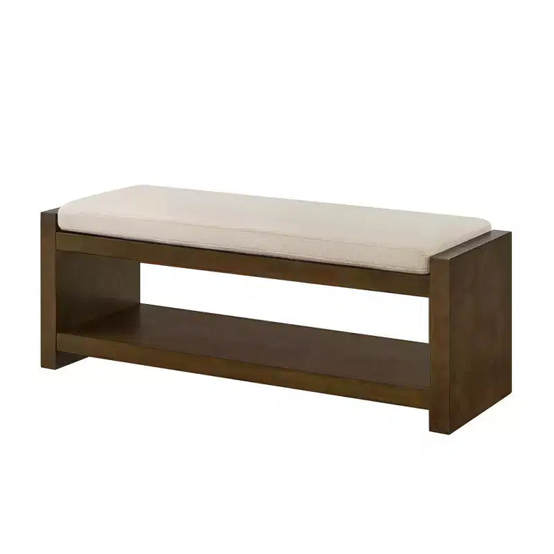 Panca Accent con scarpiera a ripiano inferiore, panca imbottita, panca moderna e compatta da fondo letto con contenitore