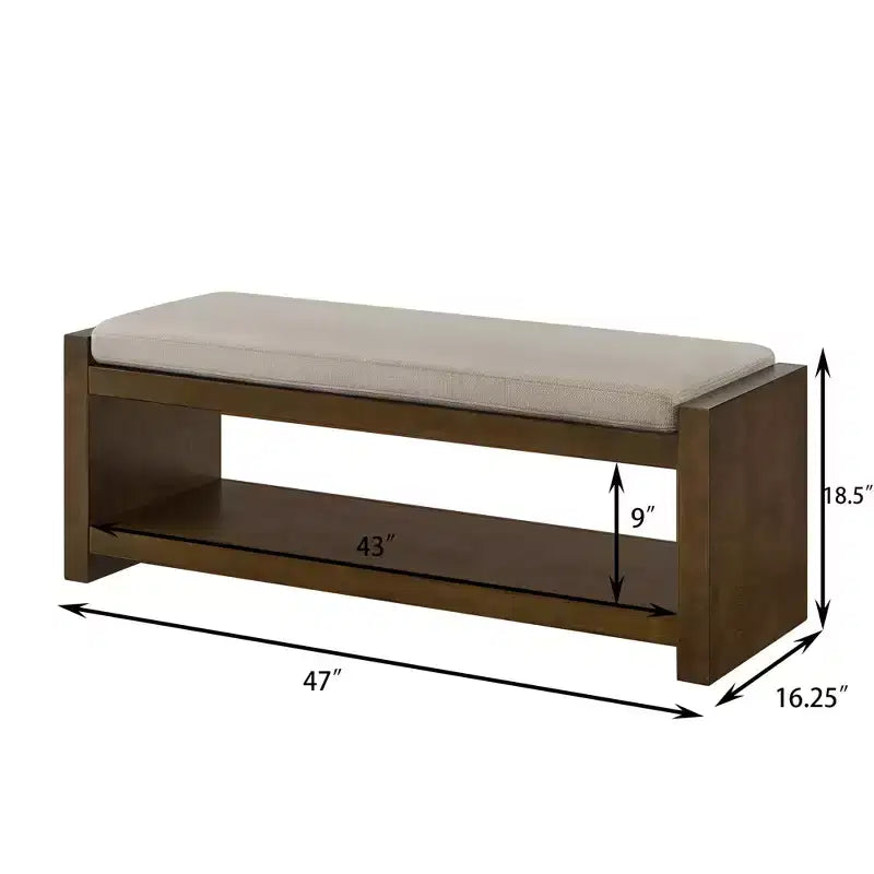 Panca Accent con scarpiera a ripiano inferiore, panca imbottita, panca moderna e compatta da fondo letto con contenitore