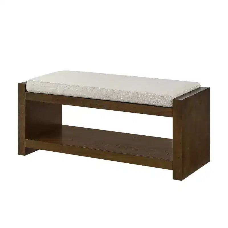 Panca Accent con scarpiera a ripiano inferiore, panca imbottita, panca moderna e compatta da fondo letto con contenitore