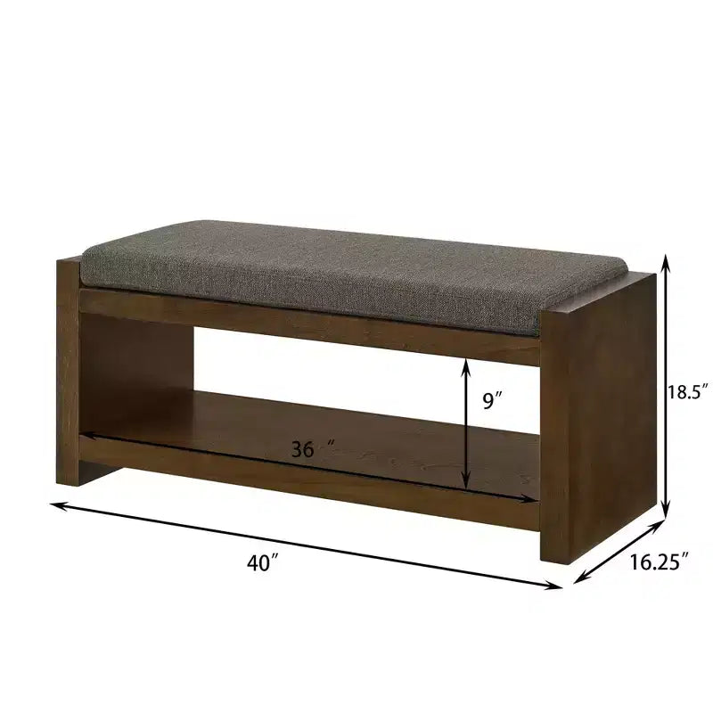 Panca Accent con scarpiera a ripiano inferiore, panca imbottita, panca moderna e compatta da fondo letto con contenitore