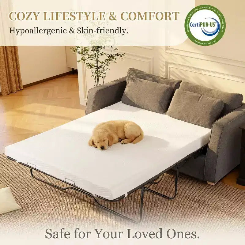 Materasso di ricambio per divano letto da 4 pollici, materasso in memory foam rinfrescante per divano estraibile, certificato CertiPUR-US